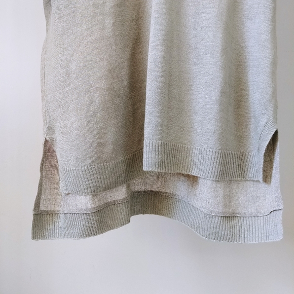 Lafayette 148 New York 100% Linen Tunic Top Size Medium Sage Green - Picture 12 of 16